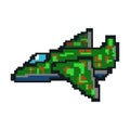 Army airplane pixel art llustration