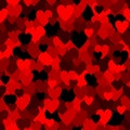 Army red heart pattern. Camouflage Vector texture for Valentines Day Royalty Free Stock Photo