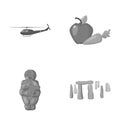 Army, religion and other monochrome icon in cartoon style.food, history icons in set collection.