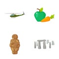 Army, religion and other web icon in cartoon style.food, history icons in set collection.