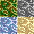 Army Soldier Camouflage Background Pattern Set. Vector