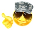 Army Soldier Emoticon Emoji Face Cartoon Icon