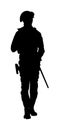 Army soldier with sniper rifle on duty vector silhouette Memorial day, Veterans day, 4th of July, Independence day Royalty Free Stock Photo