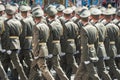Army soldiers marching on military parade Royalty Free Stock Photo