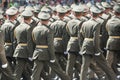 Army soldiers marching on military parade Royalty Free Stock Photo