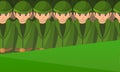 Army soldiers concept banner, cartoon style Royalty Free Stock Photo