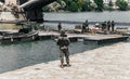 Army soldiers during military operation in the city.  Selective focus. People and military concept Royalty Free Stock Photo