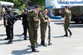 Army soldiers Russia on the waterfront in Vladivostok