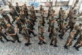 Army soldiers are seen descending Ladeira do Carmo during the civic parade of the independence of Bahia, in Pelourinho in Salvador