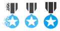 Damaged Dot Halftone Army Star Award Icon