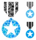 Army star award Mosaic Icon of Joggly Elements Royalty Free Stock Photo