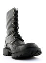 Army style black leather boot Royalty Free Stock Photo