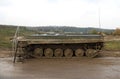 Army tank in the rainy weather Royalty Free Stock Photo