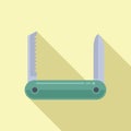 Army tool icon flat vector. Knife multitool Royalty Free Stock Photo