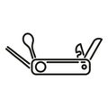 Army tool icon outline vector. Knife multitool Royalty Free Stock Photo