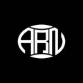ARN abstract monogram circle logo design on black background. ARN Unique creative initials letter logo Royalty Free Stock Photo