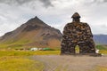 View of the Bardar Saga Snaefellsass Statue, Arnarstapi, Iceland