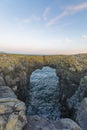 Arnarstapi, Iceland, September 2019, Gatklettur or Hellnar Arch is a famous, naturally formed stone arch