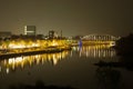 Arnhem in the Netherlands, with John Frost Bridge at night