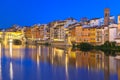 Arno and Ponte Vecchio at night, Florence, Italy