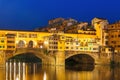 Arno and Ponte Vecchio at night, Florence, Italy