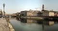 The famous Ponte Vecchio `old bridge` on the Arno river, Florence Royalty Free Stock Photo