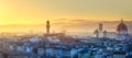 Arno River and Basilica at sunset Florence, Italy Royalty Free Stock Photo