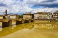 Arno river bridge view Florence Tuscany Italy