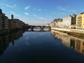 Arno river and old bridge in Florence. Italy Royalty Free Stock Photo