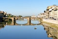 Arno River and Ponte Santa Trinita in Florence, Italy Royalty Free Stock Photo