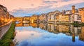 Arno river in Florence Old town, Italy Royalty Free Stock Photo