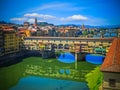 The Arno River and Ponte Vecchio - Florence, Italy Royalty Free Stock Photo