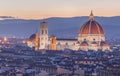 Arno River and Ponte Vecchio at sunset, Florence Royalty Free Stock Photo