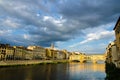 Arno river and Ponte Vecchio at sunset, Florence, Italy Royalty Free Stock Photo