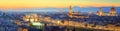 Arno River and Ponte Vecchio at sunset, Florence Royalty Free Stock Photo