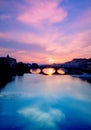 Arno river at sunset