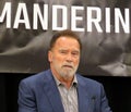 Arnold Schwarzenegger gives his scowl during an event in Columbus, Ohio Royalty Free Stock Photo
