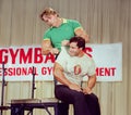 Arnold Schwazenegger Teases Franco Columbu at Ms Olympia in Philadelphia Royalty Free Stock Photo
