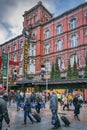 Arnotts shop on Henry Street decorated for Christmas with people shopping for gifts