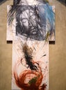 Arnulf Rainer, Cross, 1987, Contemporary Art in Old Masters Collection Wuerth, Schwabisch Hall, Germany Royalty Free Stock Photo