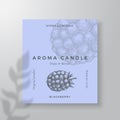 Aroma candle vector label template. Blackberry berry scent from local purveyors advert design. Ink style sketch