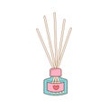 Aroma diffuser bottle with wooden aroma sticks.