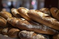 The aroma of freshly toasted baguette loaves fills the air, enticing with their golden and crispy crust. Ai Generated