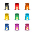 Aroma lamp icon or logo, color set Royalty Free Stock Photo