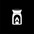 Aroma lamp icon or logo, Simple illustration on dark background Royalty Free Stock Photo