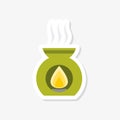 Aroma lamp sticker, Simple illustration Royalty Free Stock Photo