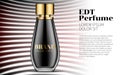 Aroma Liquid Perfume. Beautiful Black Bottle Haute Couture Beauty Stylish Illustration. Aroma Liquid. Cosmetic Fragrance