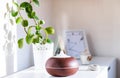 aroma oil diffuser on table at home. Air freshener Royalty Free Stock Photo