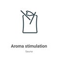 Aroma stimulation outline vector icon. Thin line black aroma stimulation icon, flat vector simple element illustration from