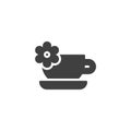 Aroma tea cup with flower vector icon Royalty Free Stock Photo